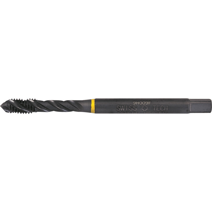 Machine Tap, M16 x 2mm, Metric Coarse, Spiral Flute, Vanadium High Speed Steel, Steam Tempered, Yellow