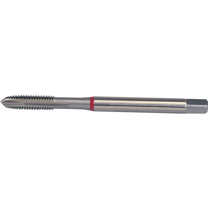 Machine Tap, M5 x 0.8mm, Metric Coarse, Spiral Point, Cobalt High Speed Steel, Bright, Red