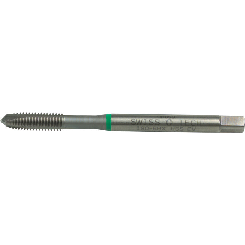 Machine Tap, M5 x 0.8mm, Metric Coarse, Spiral Point, Vanadium High Speed Steel, Nitride, Green
