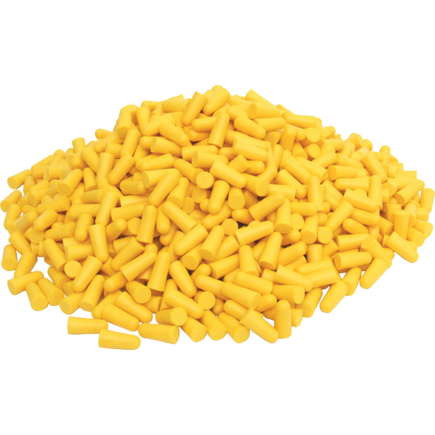 Disposable Ear Plugs/Refill Pack for Dispenser, Uncorded, Not Detectable, Bullet, 37dB, Yellow, Pk-1000 Pairs