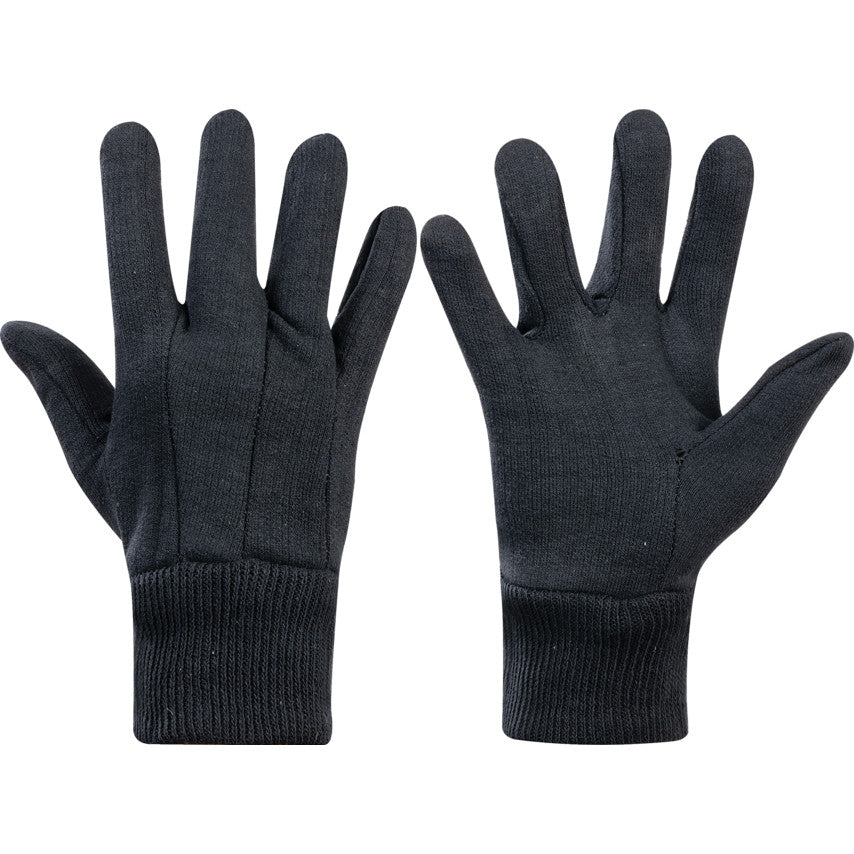 Uncoated Handling Gloves, Cotton/Fleece Liner, Black, Size 9