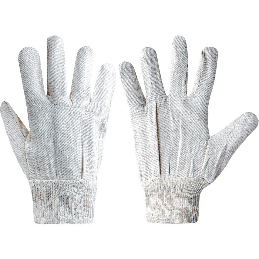 Uncoated Handling Gloves, Cotton Liner, White, Size 9
