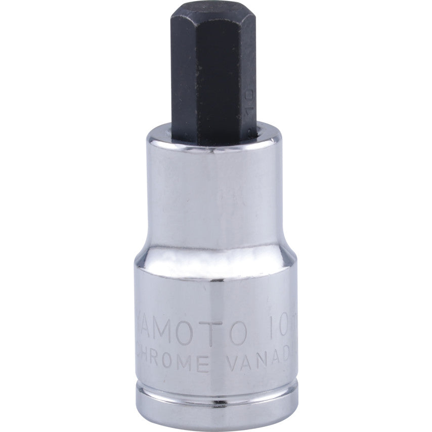 1/2in. Drive, Standard Hexagon Bit Socket, 10mm, Metric, Polished Finish