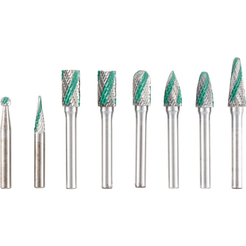 8 Piece Speedway Dual Cut Burr Set - 6.0mm Shank