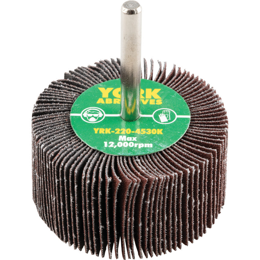 Flap Wheel, 60 x 30mm, P120, Aluminium Oxide, 6mm Shank