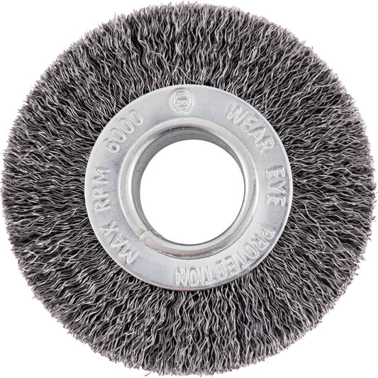 Industrial Rotary Wire Brush - Crimped - 30 SWG  - 100 x 28 x 30mm