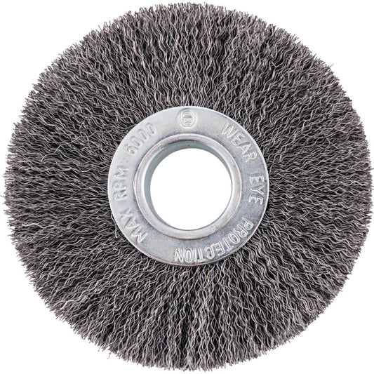 Industrial Rotary Wire Brush - Crimped - 30 SWG  - 125 x 30 x 30mm