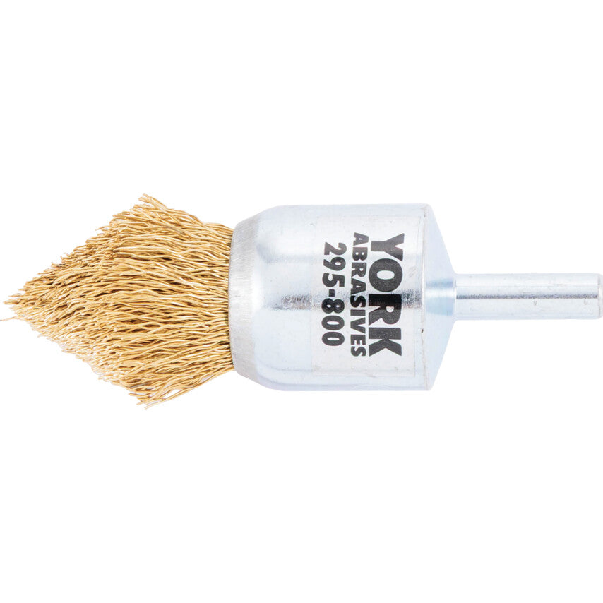 24mm Brass, Crimped Wire Pointed End De-carbonising Brush - 30SWG